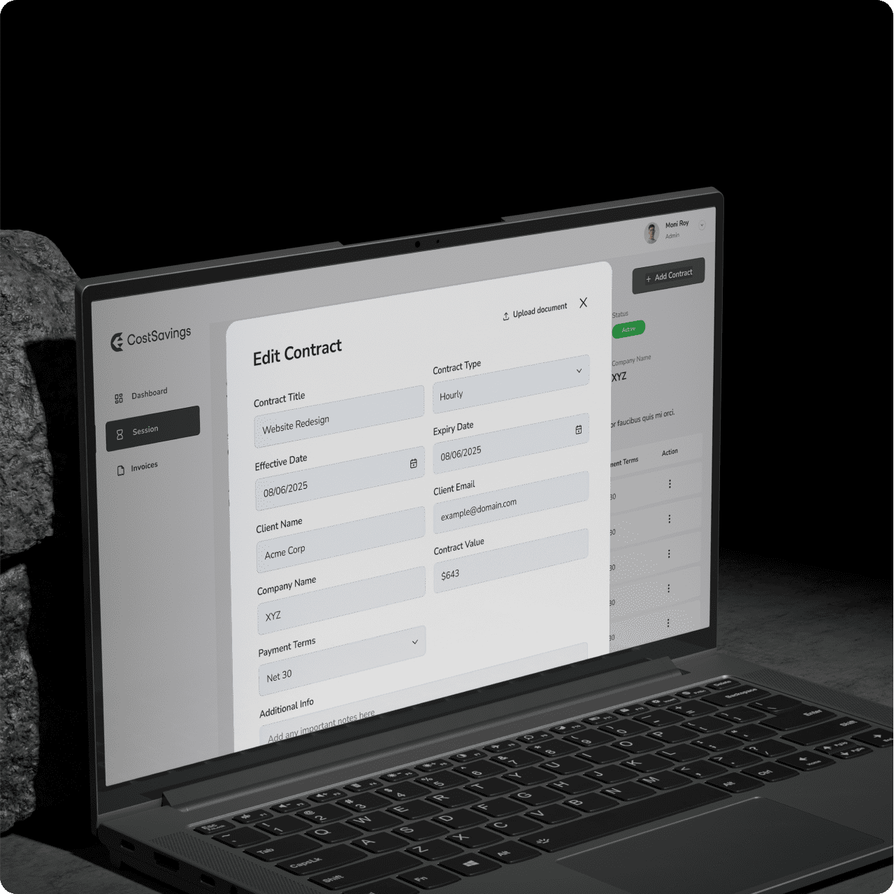 Laptop on desk